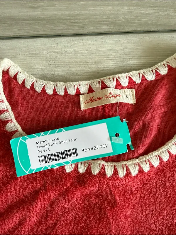 Marine Layer Towel Terry Shell Tank Red Large NWT STITCH FIX - Image 6