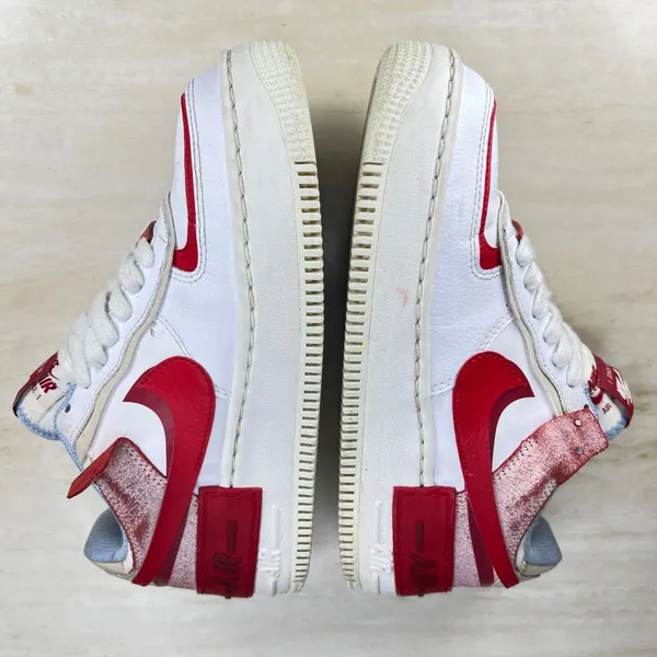 Nike Air Force 1 Shadow White University Red Sneakers CI0919-108 Womens 7 - Image 8