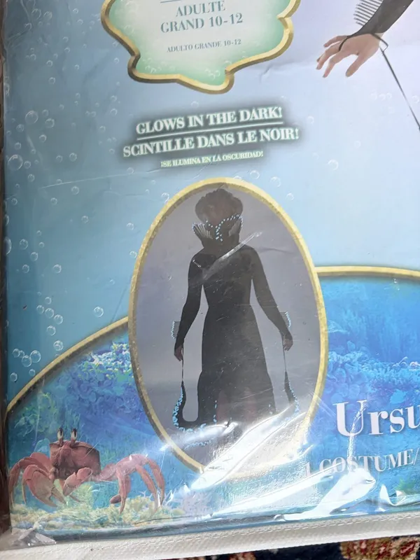 Disney Little Mermaid Ursula Glow in the Dark Costume Adult L NIP - Image 3