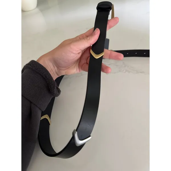 ALLSAINTS Arrow Ornament Leather Belt in Black Size Medium NEW - Image 4