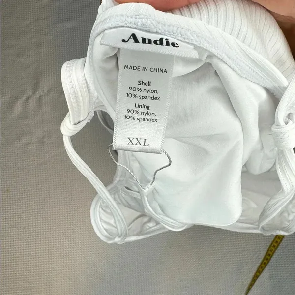 Andie Swim The Paloma White‎ Ribbed One Piece Swimsuit SIZE XXL - Image 4
