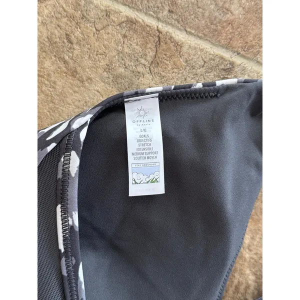 Offline By Aerie Goals Plunge Sports Bra Gray Size Large - Image 9