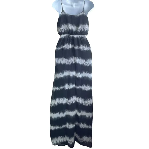 Lulus Women Boho Ethereal Maxi Dress S Black White Abstract‎ Ikat - Image 2