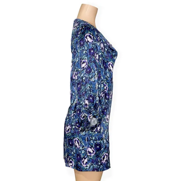AMUR Steph Mini Dress, Azure Abstract Floral Print, 0 (US) - Image 7