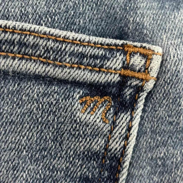 Madewell Mid-Rise Kick Out Jeans Blue Stretch Denim Size 30 Flare Cropped - Image 13