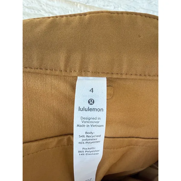 Lululemon City Sleek 5 Pocket High Rise Pant Ochre Brown W5CZIS Womens Size 4 - Image 6