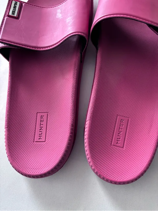 Hunter Women's Original Slide Sandals Pink Size UK 8 (US 10) Pool beach - Image 2