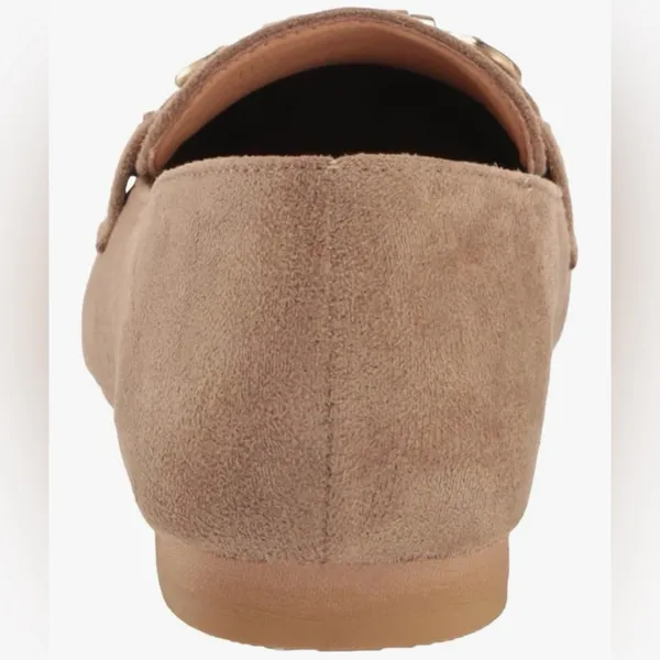 NEW YOKI Tan Faux Suede Loafer Flat 8 - Image 4