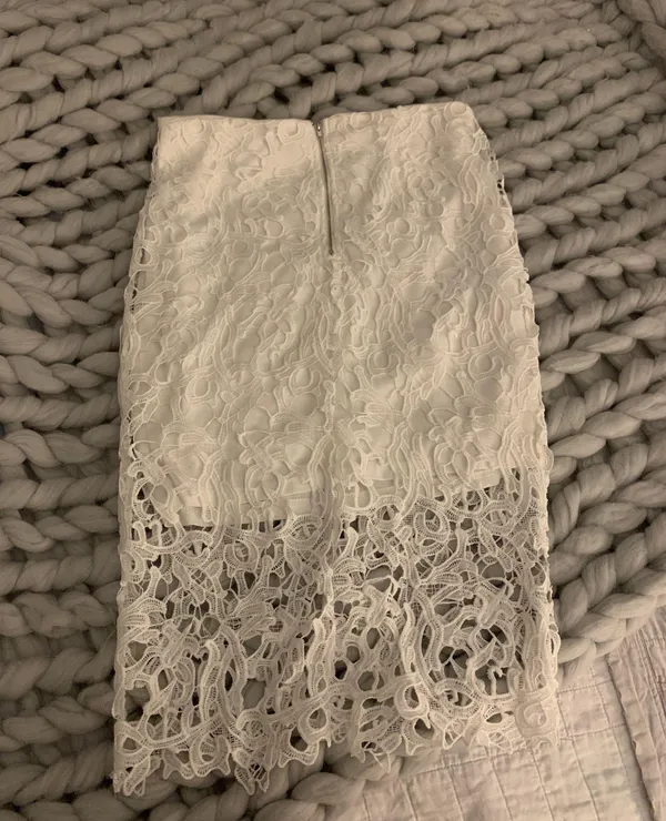 White Lace Midi Skirt - Image 3