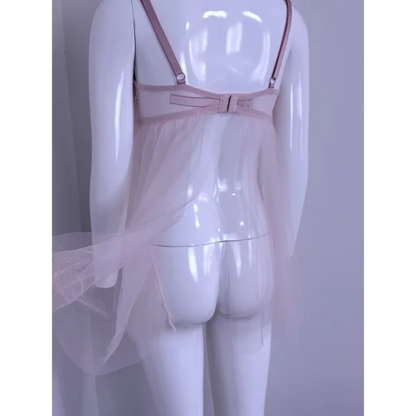 Victoria's Secret Women Bra Light Pink Floral Babydoll Underwired Tulle Size L - Image 8