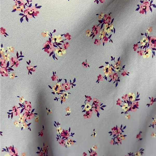 ZARA | EUC Lilac Floral Satin Slip with Pink Accents & Backless Tie (size XS) - Image 6