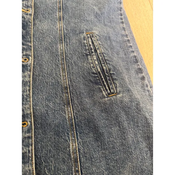 Habitual Blue Denim Mini Shirt Dress‎ Short Sleeve Button Front XL - Image 8