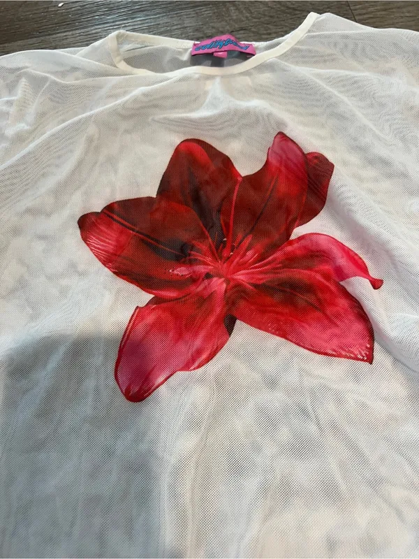 Edikted aloha sheer mesh tee size M - Image 9