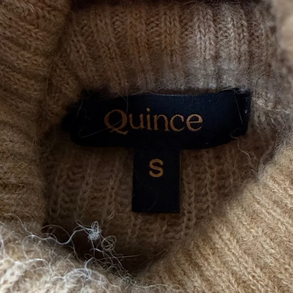 Quince Baby Alpaca Wool Turtleneck Sweater Camel Brown HUB001 Womens Small - Image 2
