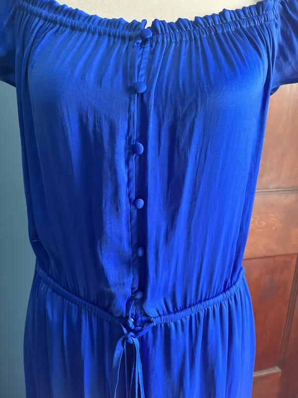 Off The Shoulder High Low Dress Blue Size L - Image 3