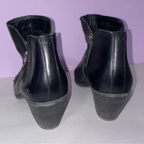 Frye Judith Double Zip Black Leather Ankle Bootie Women Size 8.5 Western Boho - Image 4
