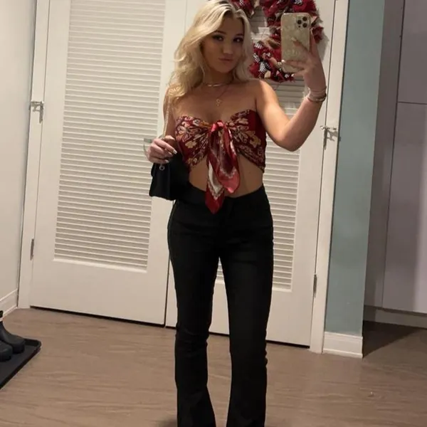 Princess Polly Gemini Red Satin Scarf Top - Image 6