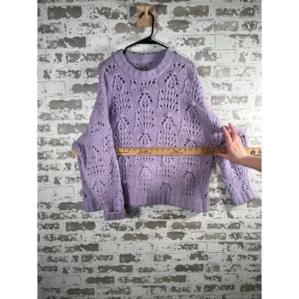 Aerie | women lilac purple knitted crewneck sweater - Image 6