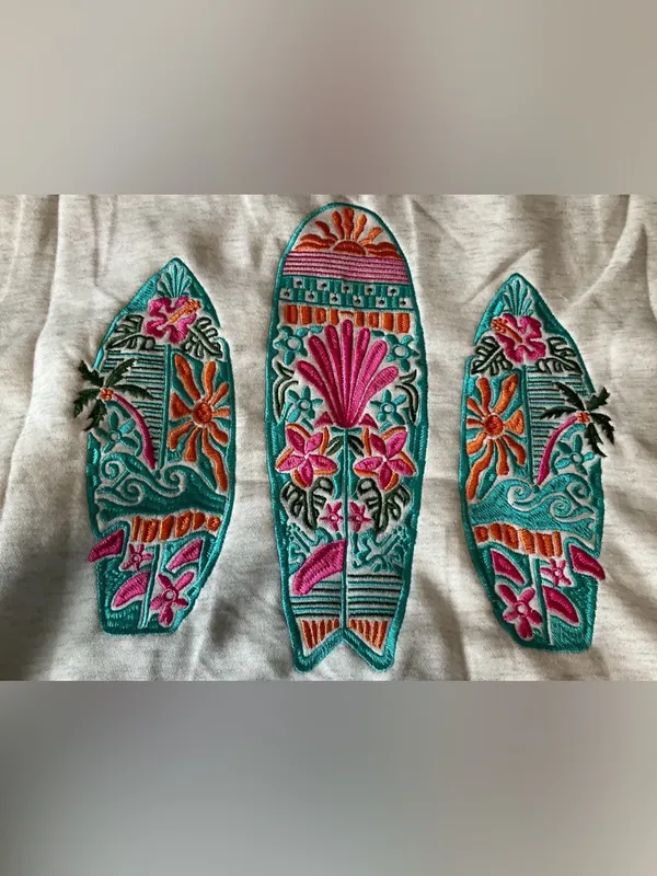 Rosa Clothing Oversized Hoodie Floral Surfboard Embroidered Large new - Image 3