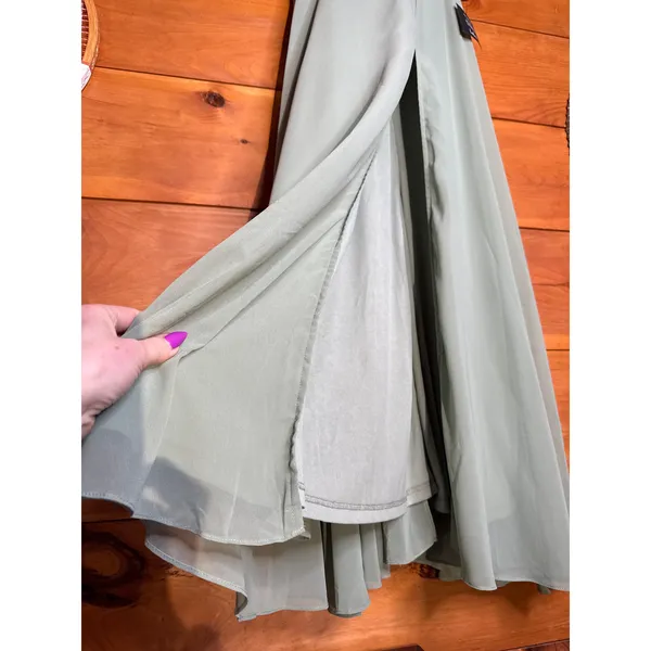 NWT Lulus Sweeney Sage Brush Sleeveless Maxi Dress Bridesmaid Gala Banquet Sz S - Image 5