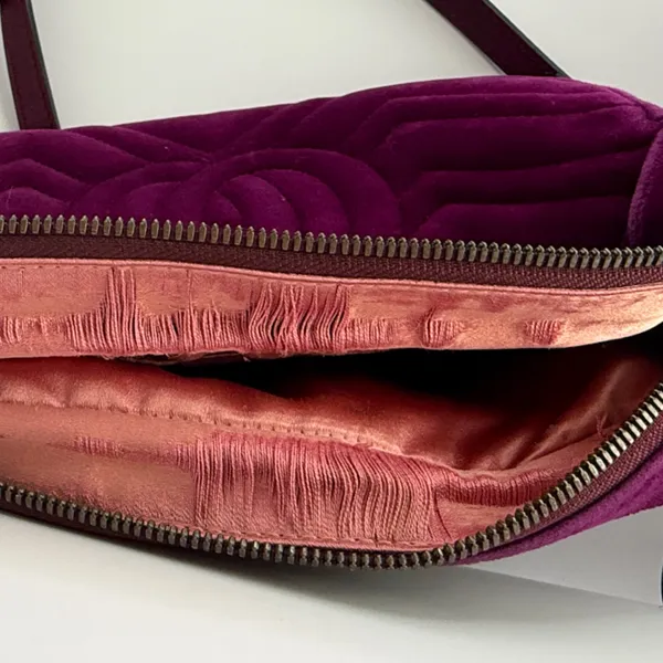 Gucci GG Velvet Marmont Camera Bag, Fuchsia - Image 11