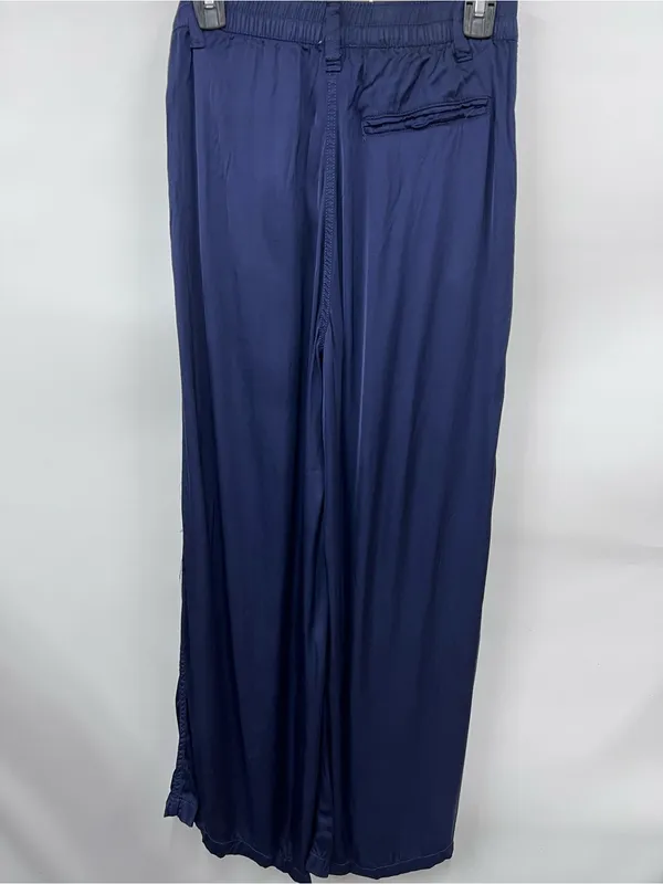 aerie Wide-Leg Satin Pants in Navy Women's - Image 3