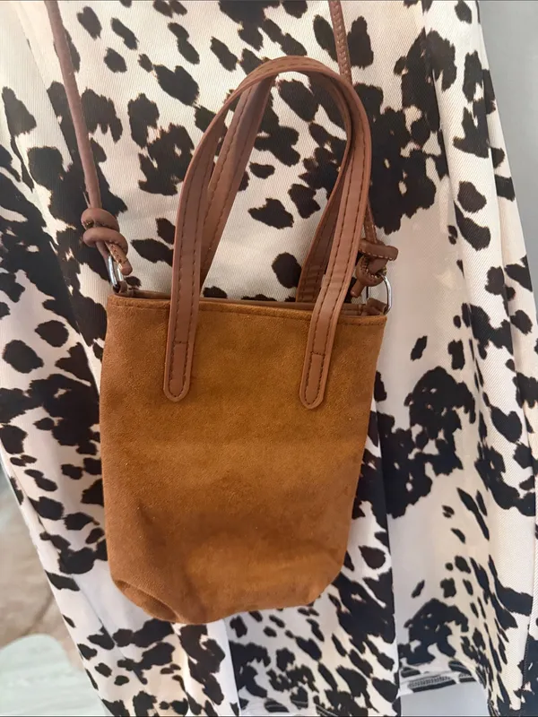 Urban Outfitters (UO) Cow Print Sateen Mini Dress m and micro suede crossbody - Image 8