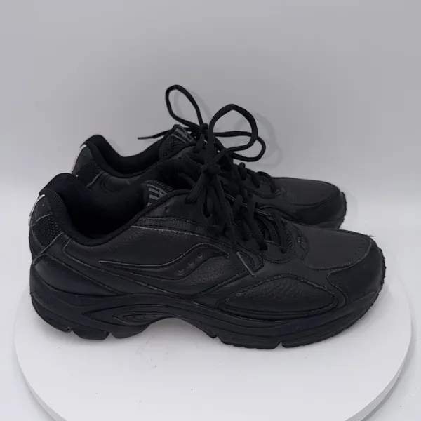 Saucony Omni Walker Triple Black Athletic Leather Sneakers Women's Size 8.5 - Image 2