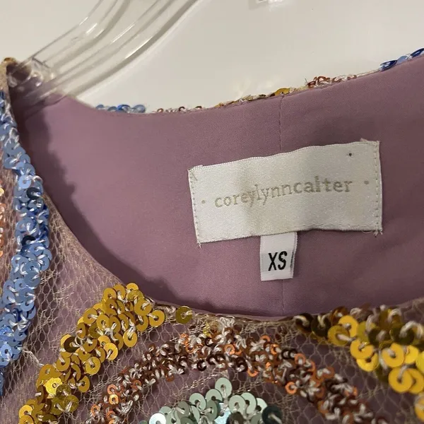 Anthropologie Corey Lynn calter Shimmer Sequins circle sleeveless top size xs - Image 4