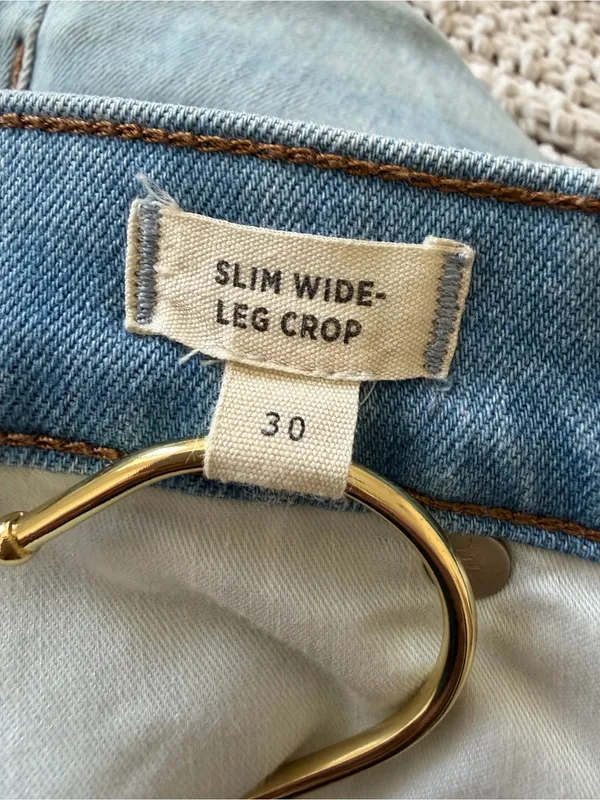 Madewell Wide-Leg Cropped Slim-Fit Jeans AN325 Size 30 - Image 12