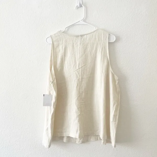 NEW Gilli Linen Blend Blouse Cream‎ Beige Size 2x - Image 4