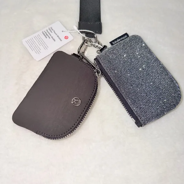 Lululemon Wristlet Dual Pouch Silver/Dark Gray  - Image 4