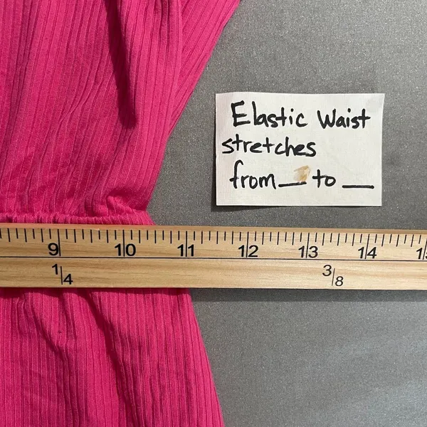 Bright Pink Tank Dress Size S Ribbed Knit Strappy Summer Dopamine Beach Resort - Image 9