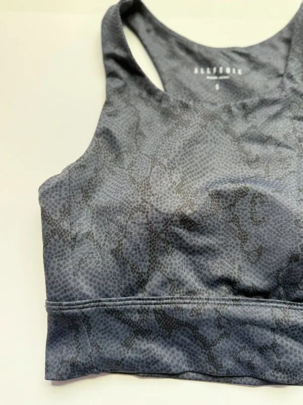 Anthropologie All Fenix‎ Snake Print Sports Bra Size Small Gray Black Athletic - Image 4