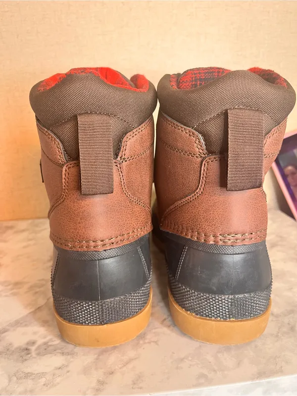 totes Black and Red Plaid Boot Lining Brown Size 9 - Image 8