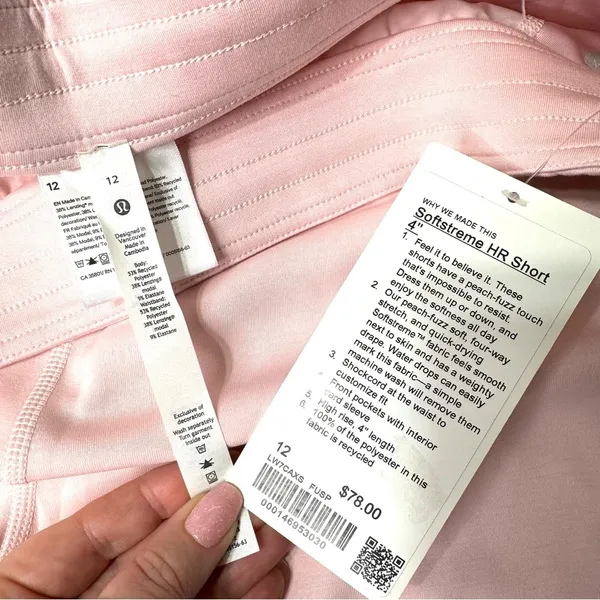 Lululemon Softstreme High Rise Short Flush Pink Casual Athletic Shorts 12 NWT - Image 10