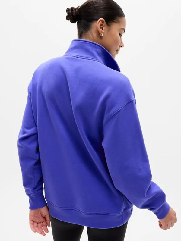 New Athleta S Forever Fleece 1/4 Zip Sweatshirt Borealis Purple Small - Image 3