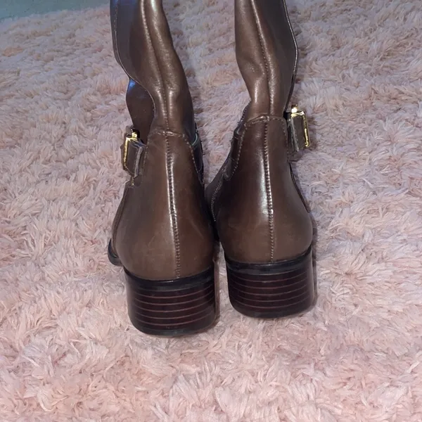Banana Republic Brown Leather Zip Knee High Riding Boots - Image 6