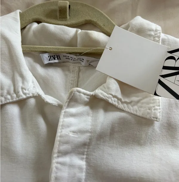 ZARA White Denim Romper - Image 3