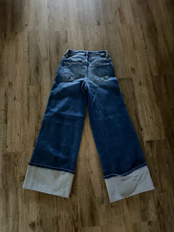 NEVER WORN WIDE LEG JEANS Blue Size 0 - Image 3