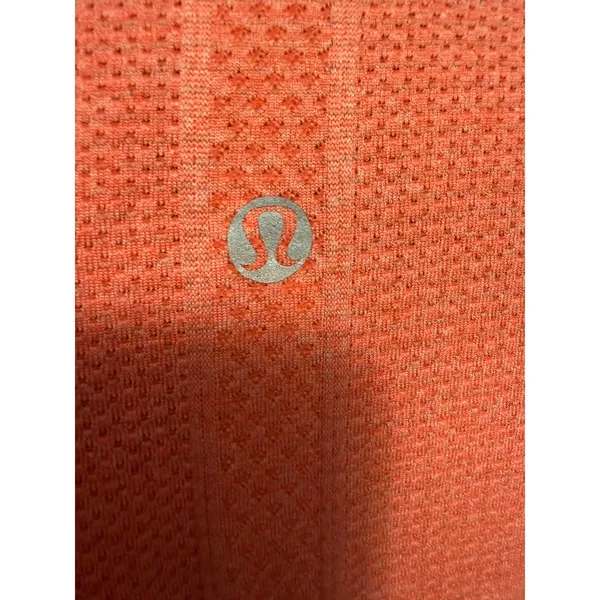 Lululemon Swiftly Tech Short Sleeve Crew Coral Orange Grey Size 10‎ R636 - Image 5