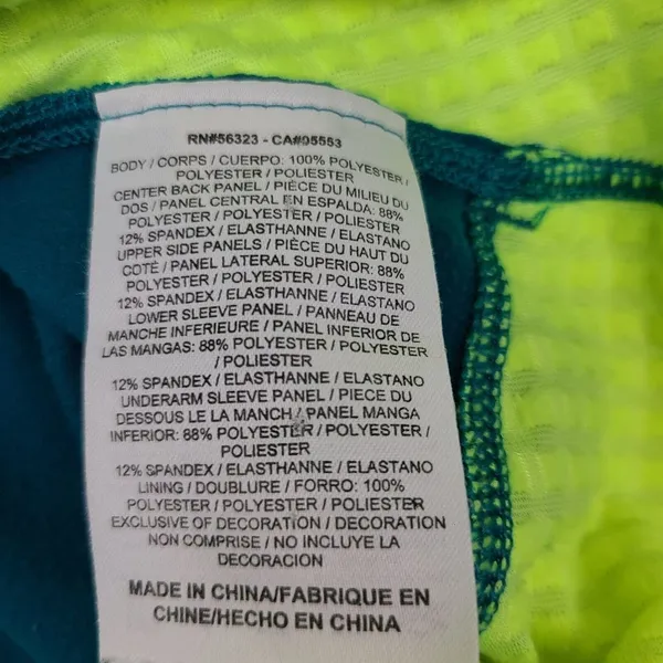 Nike Green Running Jacket with Neon yellow inside Thumb Holes & Back Pockets Med - Image 9