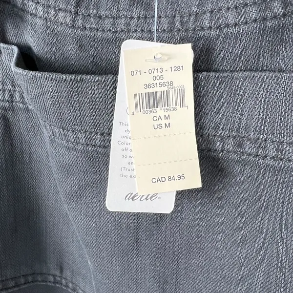 Aerie Wide Leg Smoked Gray Overalls Women’s Size Medium NWT - Image 6