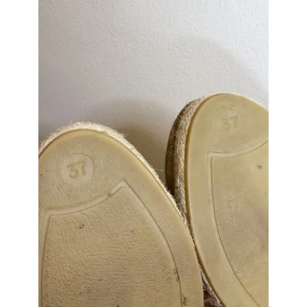 Gaimo Tan Suede Espadrille Wedges Ribbon Ankle Tie Made in Spain EU 37 - Image 8