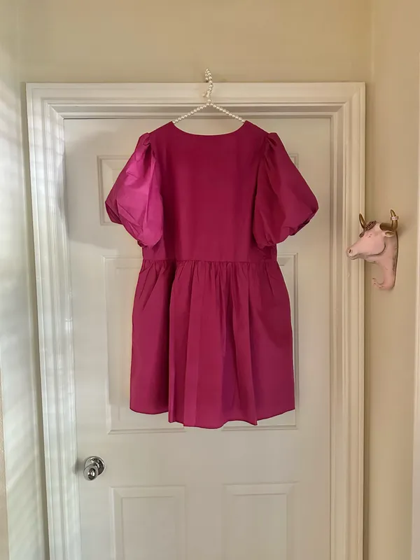 Entro Plum Bow Puff Sleeve Dress - Image 7