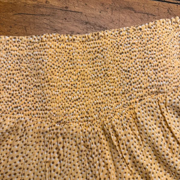 Aerie Smocked Waist Shorts Yellow Ditsy Dot Print Casual Women's M‎ - Image 2