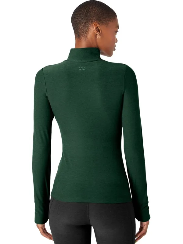 Beyond Yoga Forest Green Spacedye Captivating Turtleneck Pullover Long Sleeve - Image 2