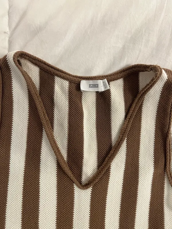 Brown striped top - Image 4