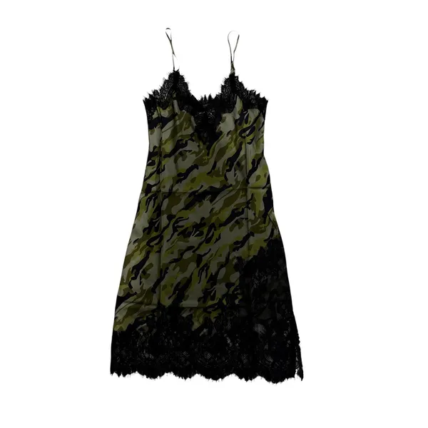 Gold Hawk Silk Coco Slip Dress Camo Lace Trim NWT Size‎ Small - Image 3