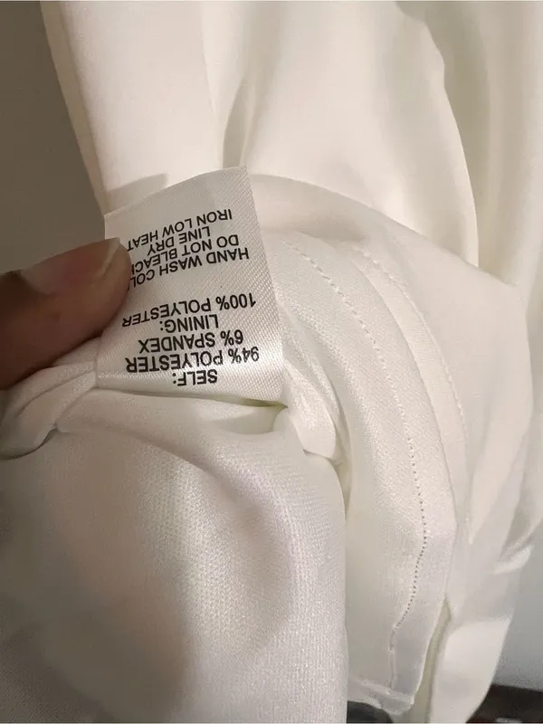 Lulus NWT Women Medium Ivory Shift Mini Dress Minimalist Quiet Luxury Clean Girl - Image 11